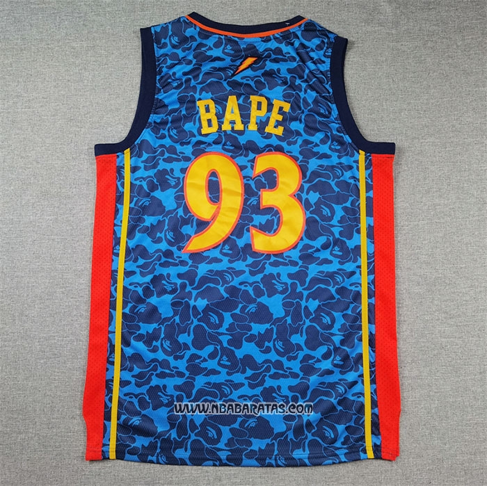 Camiseta Golden State Warriors #93 Bape Mitchell & Ness 2009-10 Azul